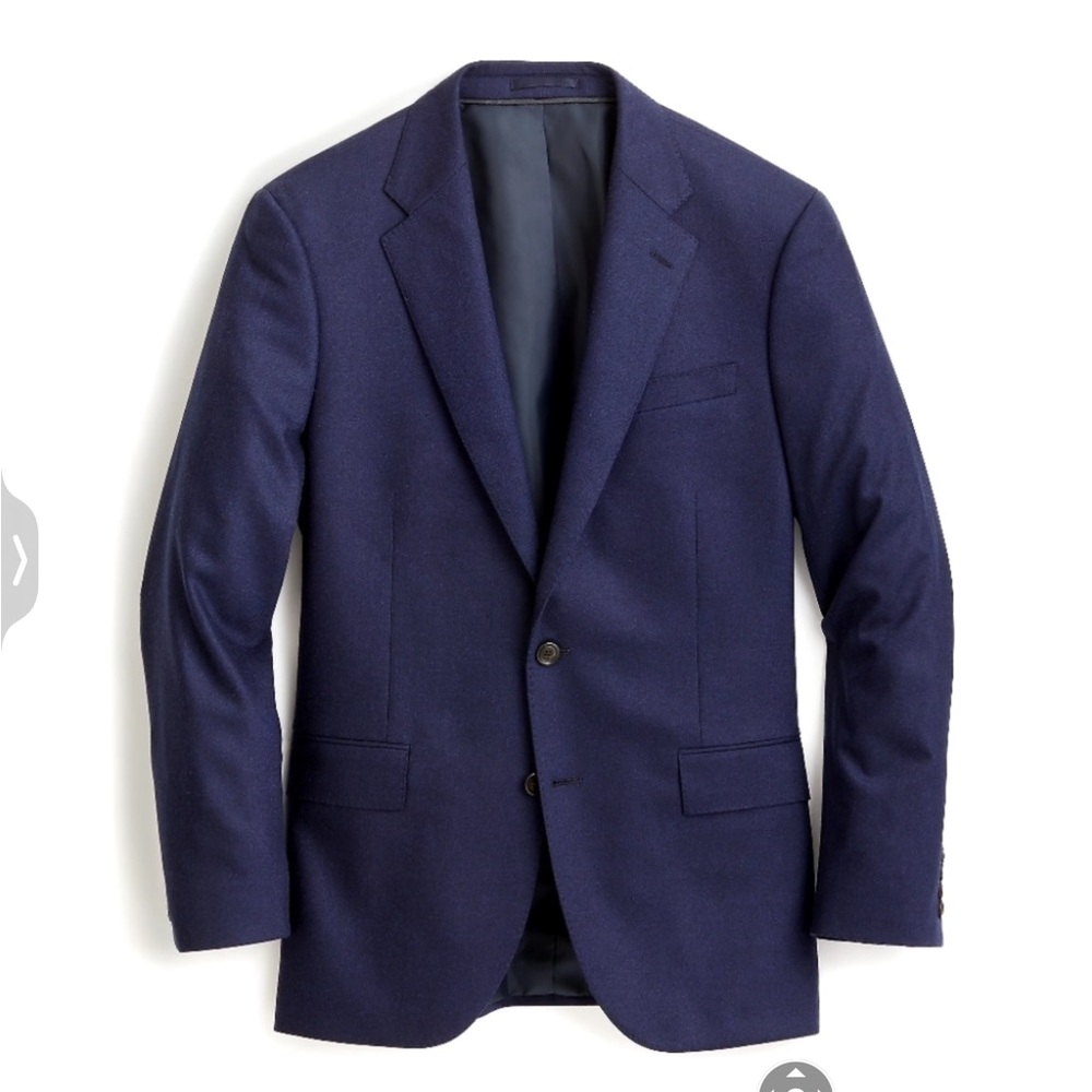 NWT J. Crew Navy Blue Classic Fit Stretch Italian Wool Flannel Ludlow Blazer 40S